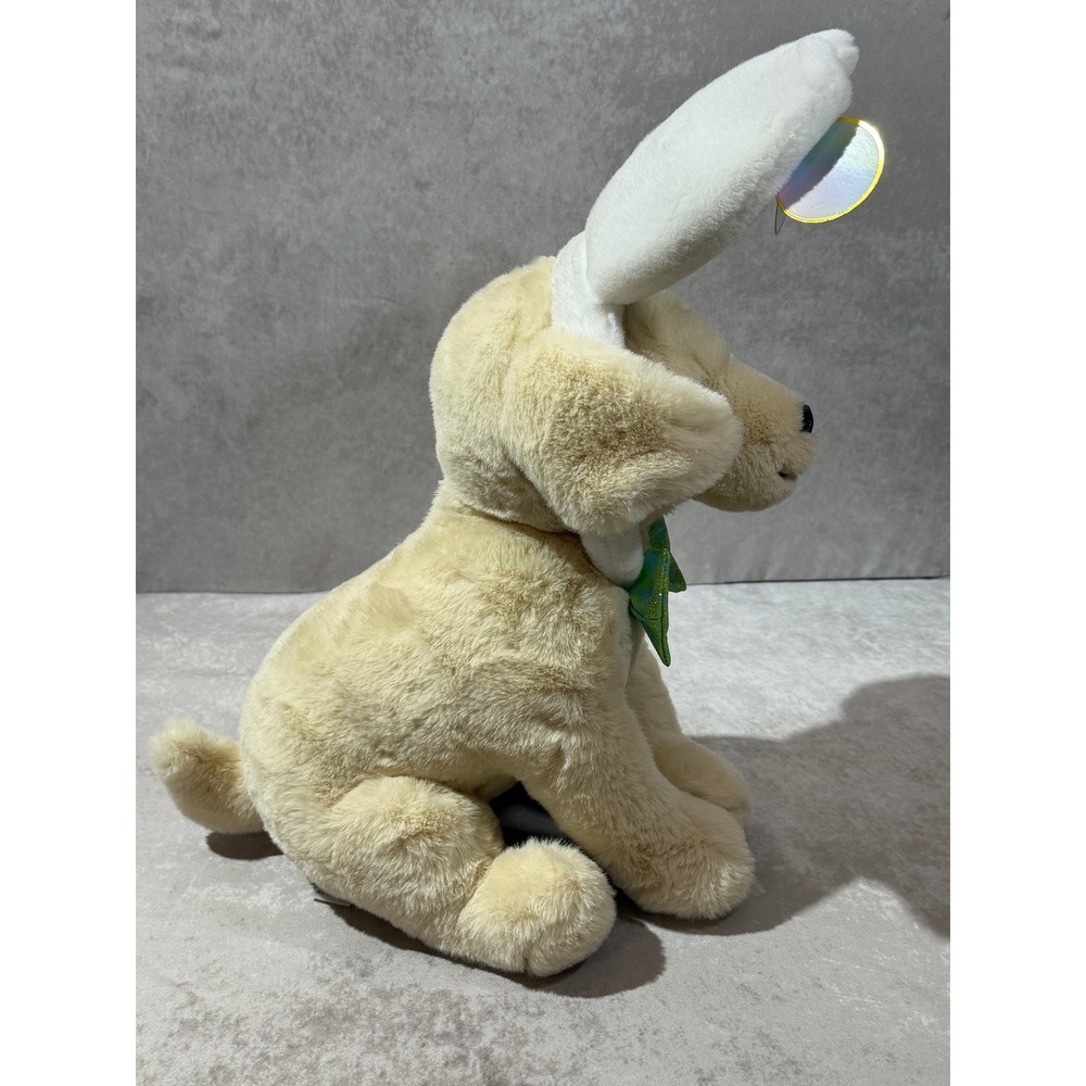 FAO Schwarz "Cheers 4 Ears" Yellow Lab Puppy Dog Plush Bunny Ears and Bowtie - Picture 11 of 16